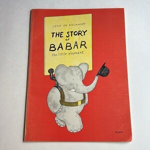 Vintage The Story of Babar the Little Elephant Paperback Book Jean De Brunhoff